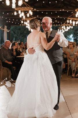 bride and father dancing